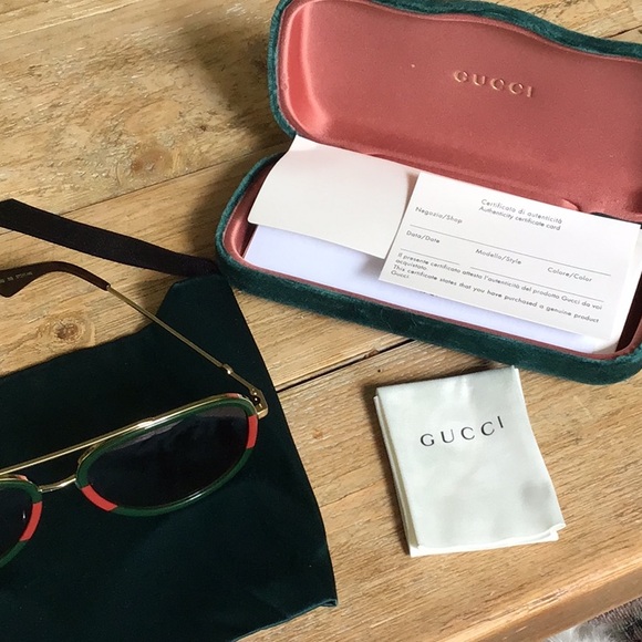 NWT Gucci Urban Pilot Web Block Aviator Sunglasses - Picture 4 of 4